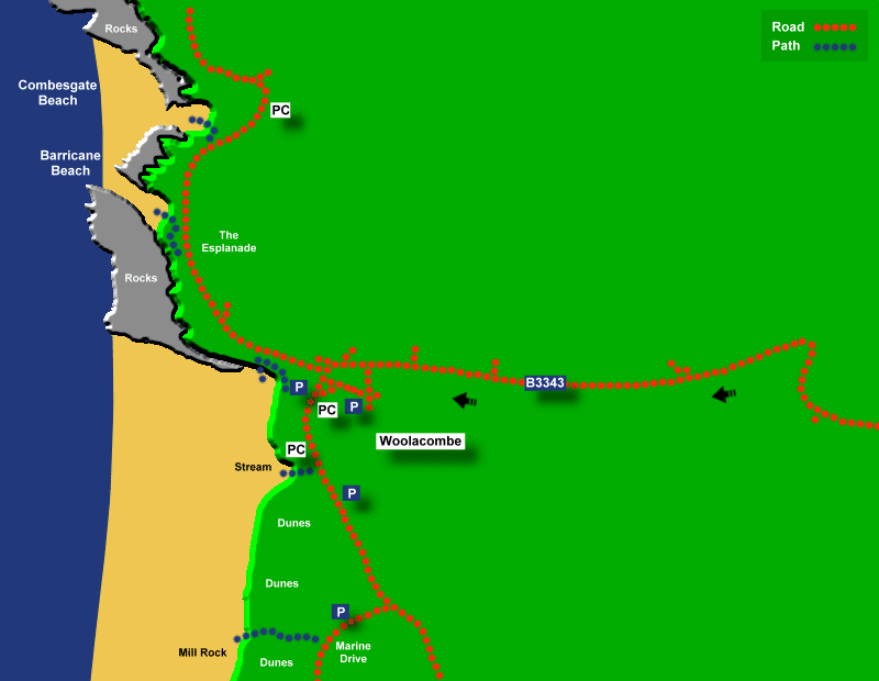 woolacombe large map