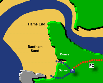 bantham sand map