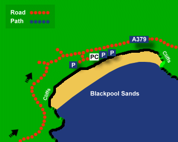 blackpool sands Map